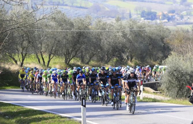 The peloton in action during stage 3 at Tirreno-Adriatico