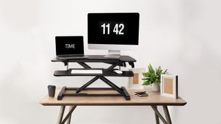 A product shot of the FLEXISPOT home office desk convertor 