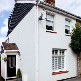 house with white wall