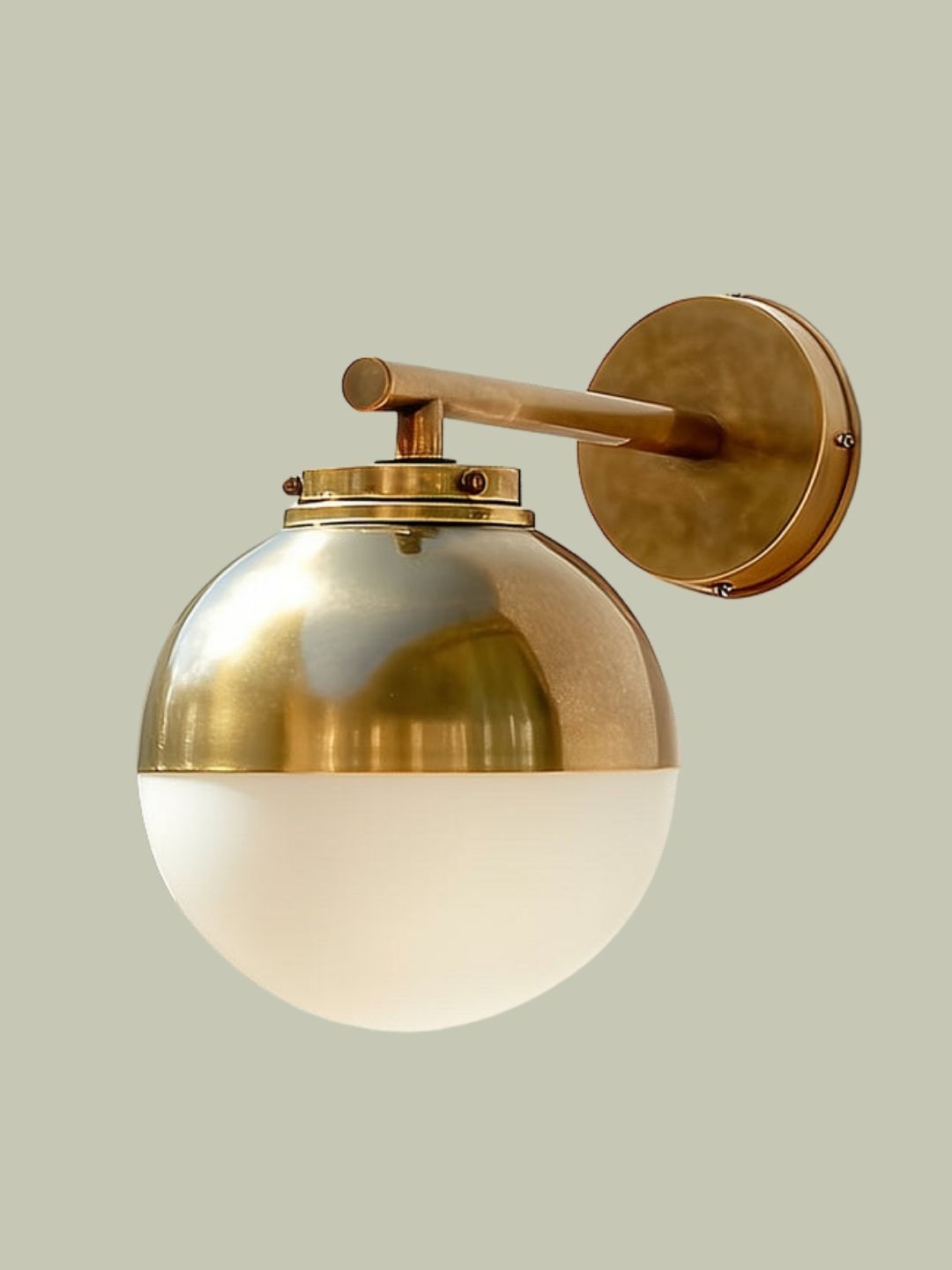 Pooky Lighting, Claridge Exterior Ip54 Wall Light in Glass and Brass