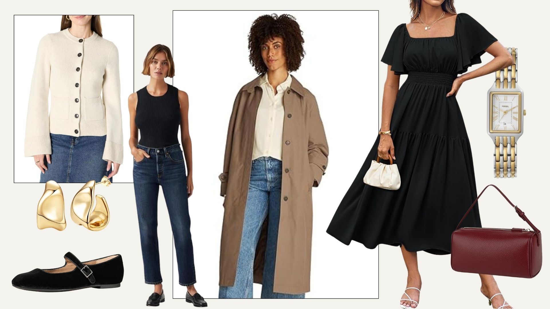 Collage of Amazon over 50s shopping 