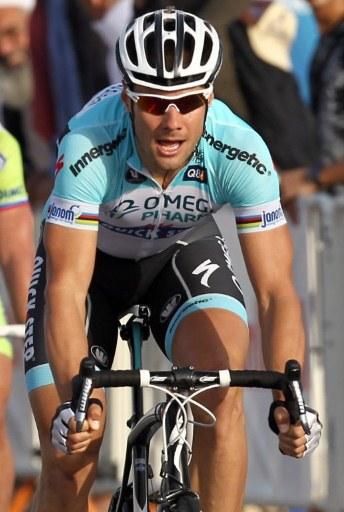 Tom Boonen realizes he's won the stage