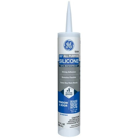 Ge Silicone 1 All Purpose Sealant Window &amp;amp; Door, Pack of 1, Clear 10.1 Fl Oz Cartridge