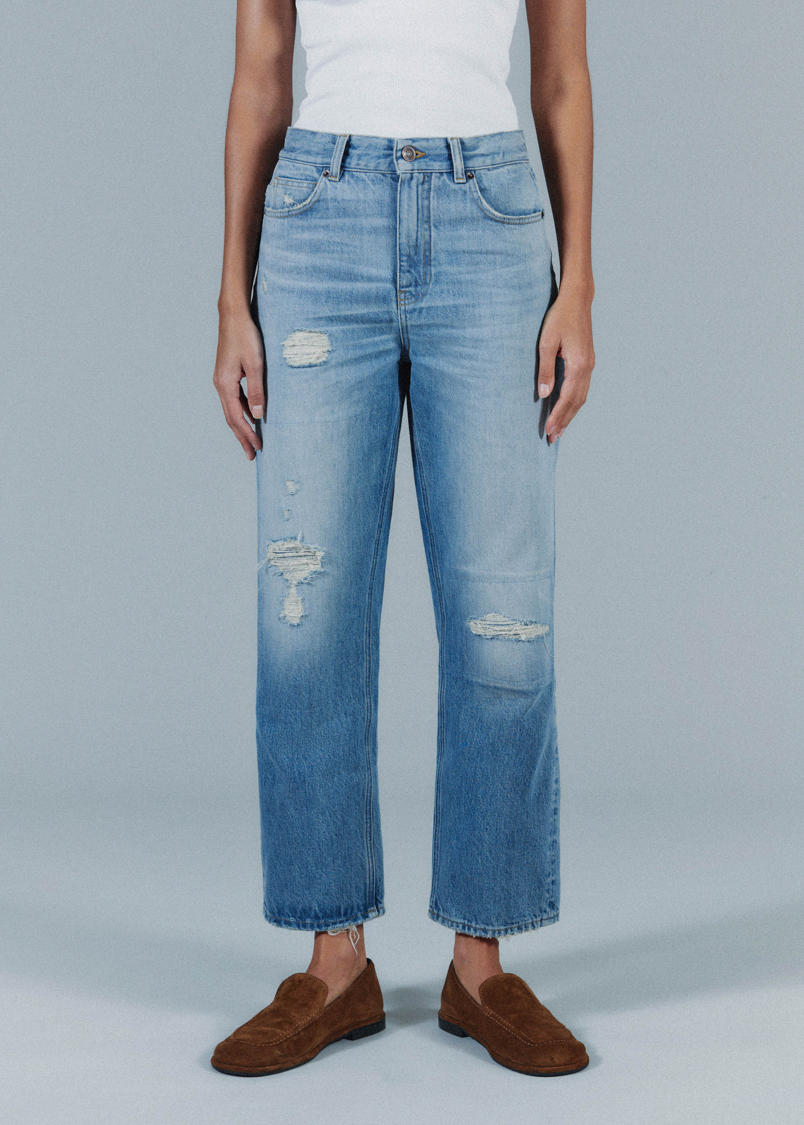 Authentic Relaxed Rip + Repair Jean