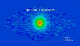 Neutrinos in the sun mapped by the Super-Kamiokande experiment.