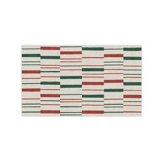 Broken Stripe Red & Green Rug for Christmas