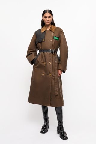 Ganni X Barbour Waxed Trench Coat