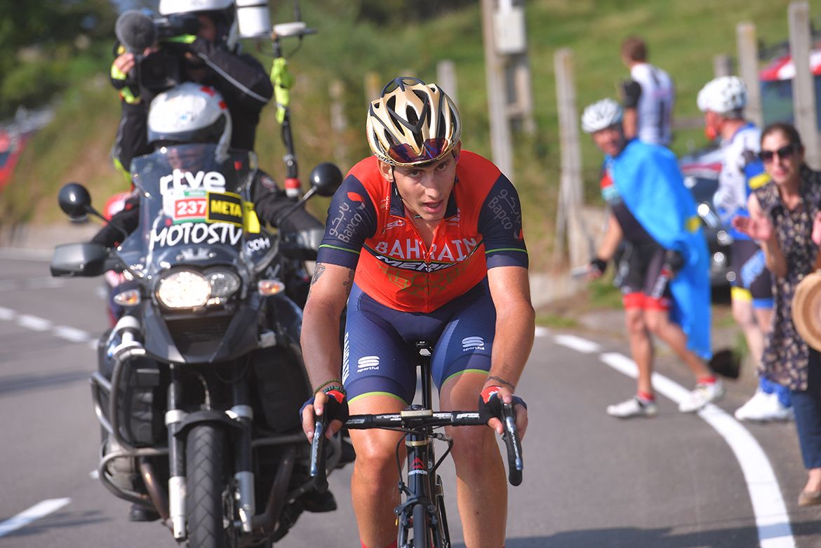 Ivan Garcia (Bahrain-Merida) attacks on his home roads