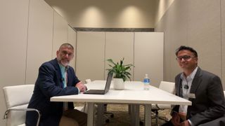 The Saramonic UItra wireless mic kit in use. 