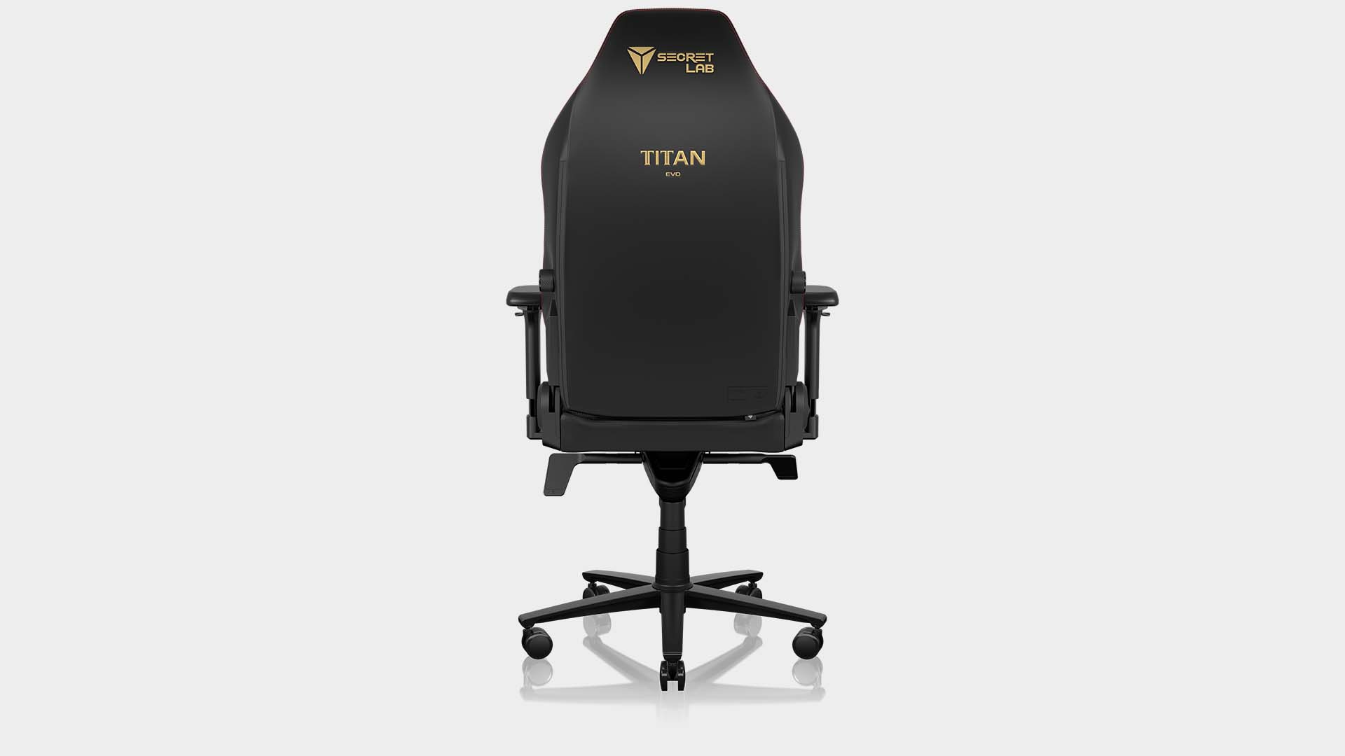 Secretlab Titan Evo 2022 gaming chair on a grey background at various 360° angles.