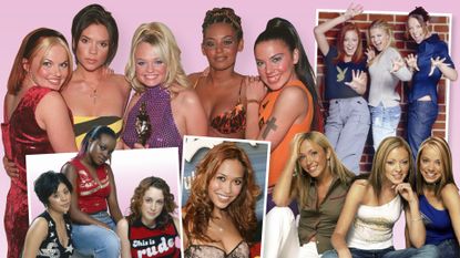 collage of 90s and 2000s girlbands 