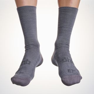 Male cyclist wearing the dhb Aeron Merino 2.0 cycling socks