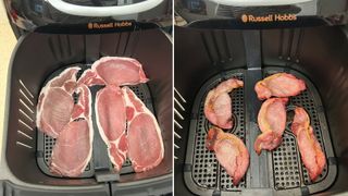 Russell Hobbs Satisfry Snappi cooking bacon