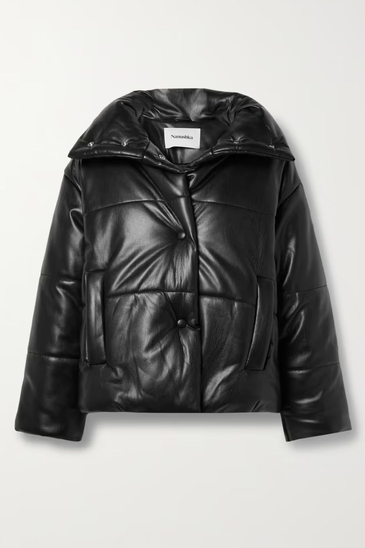Nanushka Hide Quilted Padded Vegan Leather Jacket