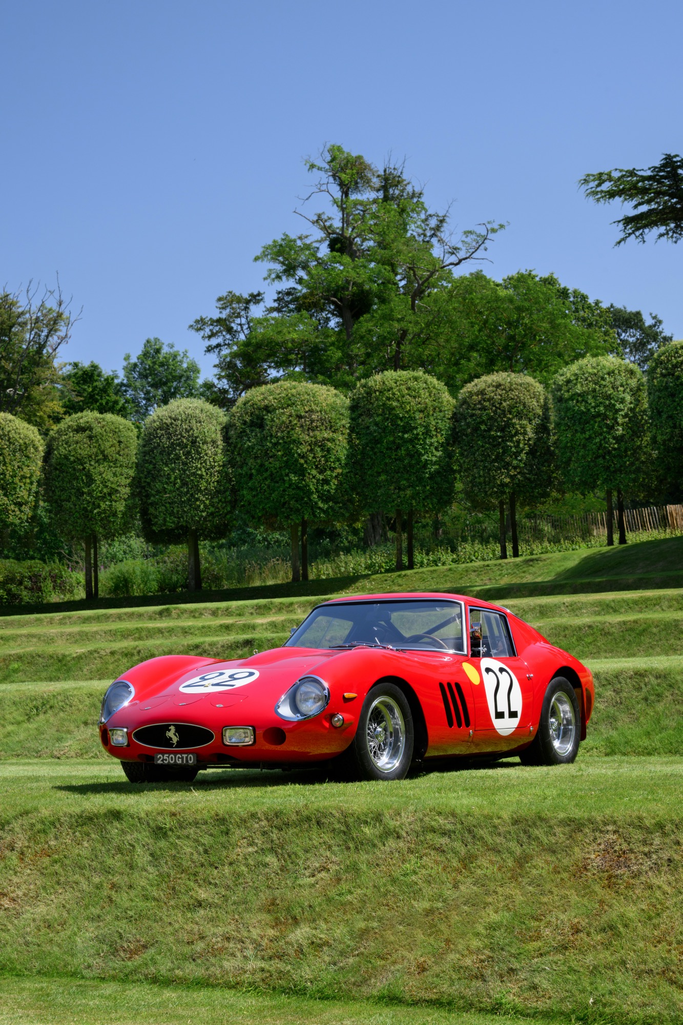 A red Ferrari 250GTO owned by Nick Mason