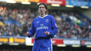 LONDON - DECEMBER 26: Alexei Smertin of Chelsea during the FA Barclays Premiership match between Chelsea and Aston Villa held on December 26, 2004 at Stamford Bridge, in London. Chelsea won the match 1-0. (Photo by Francis Glibbery/Chelsea FC via Getty Images)