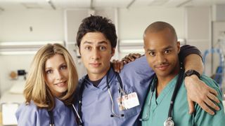 Sarah Chalke, Zach Braff and Donald Faison in Scrubs