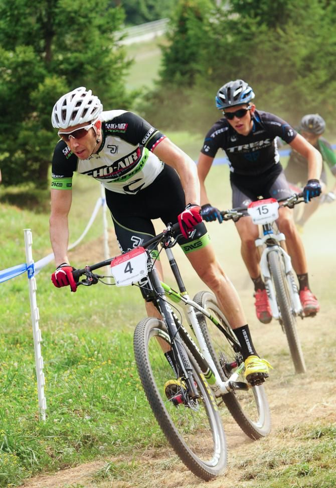 Jeremiah Bishop (Sho-Air/Cannondale) had quite a battle going with Russell Finsterwald