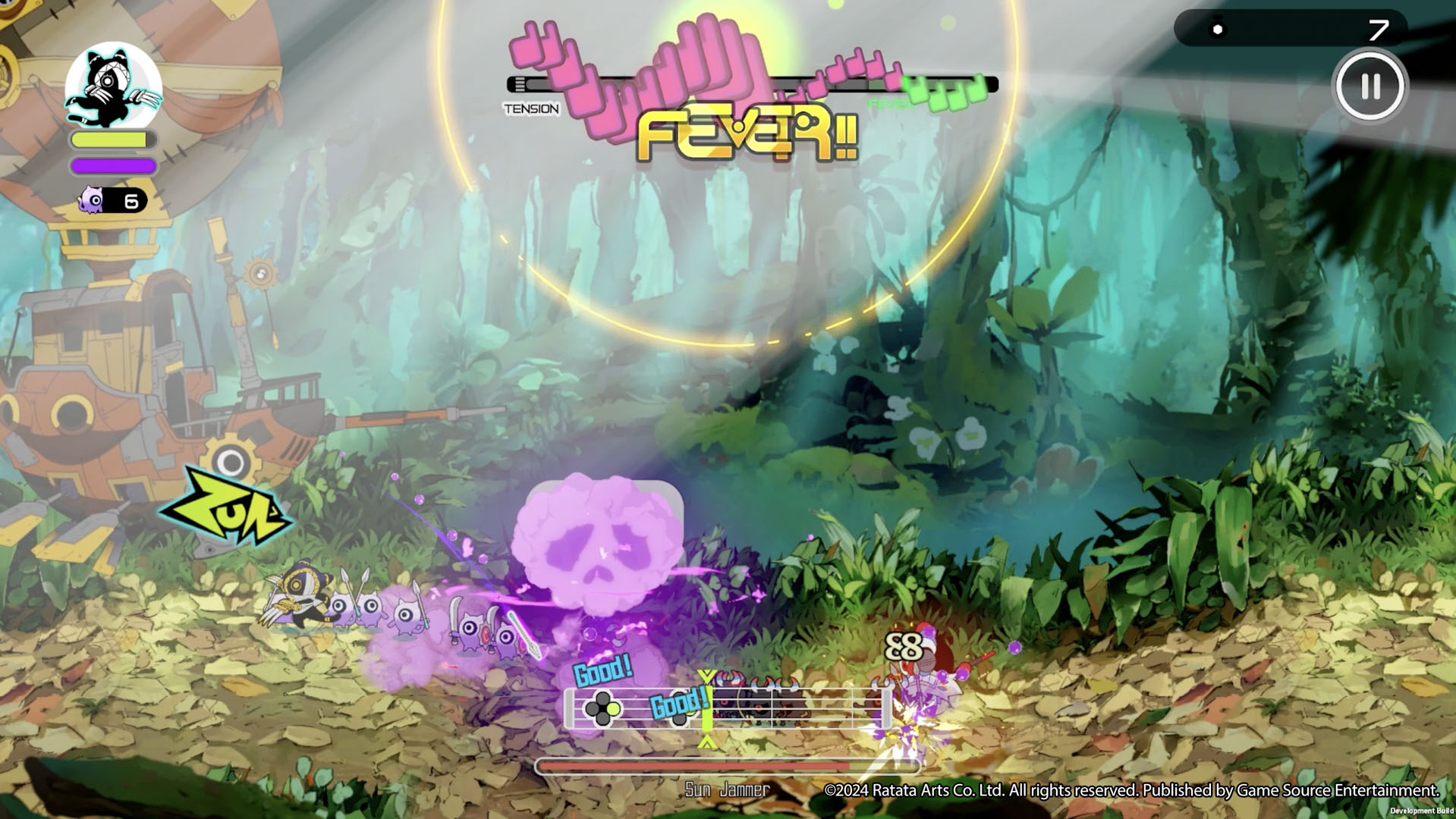 A screenshot from upcoming rhythmic roguelike action game Ratatan.