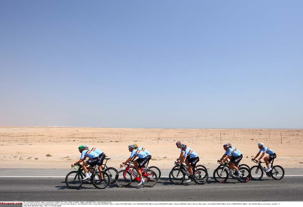 The Belgian team headed into the desert to get a taste of the heat and wind