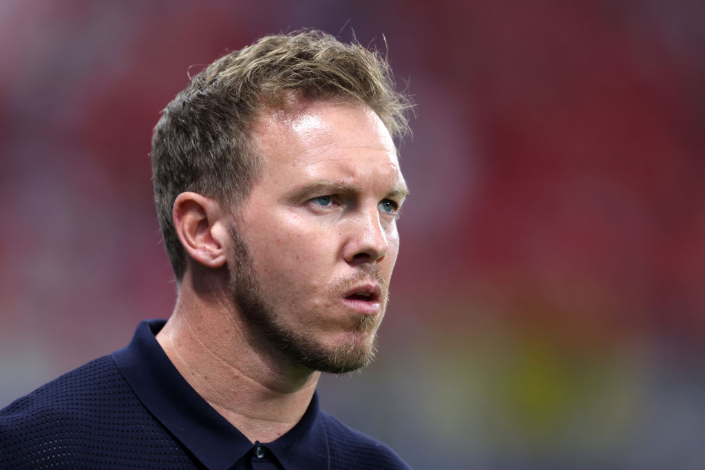 Germany Euro 2024 squad Julian Nagelsmann, Head Coach of Germany, looks on prior to the UEFA EURO 2024 group stage match between Switzerland and Germany at Frankfurt Arena on June 23, 2024 in Frankfurt am Main, Germany. (Photo by Alexander Hassenstein/Getty Images)