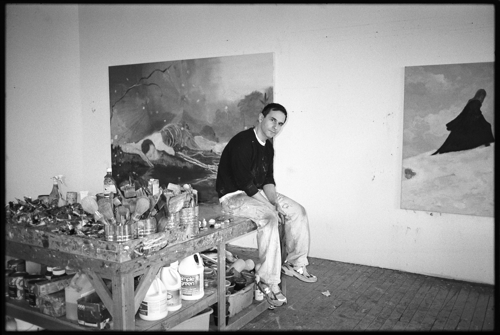 Artist Sanya Kantarovsky in studio