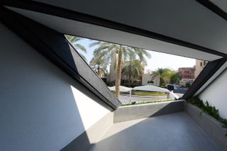 terrace looking out on micro house in Kuwait