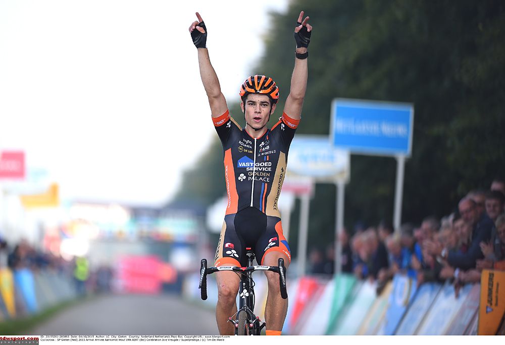Wout Van Aert (Bel) Vastgoedservice - Golden Palace won the Superprestige opener in Gieten