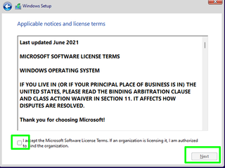 accept the license agreement