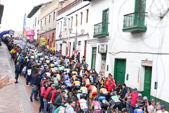 Huge crowds came out to watch the racing in Tunja