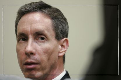 a collage showing Warren Jeffs now the FDLS leader undergoing trial