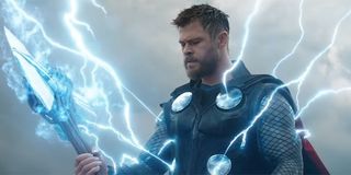 Thor charging up with Stormbreaker