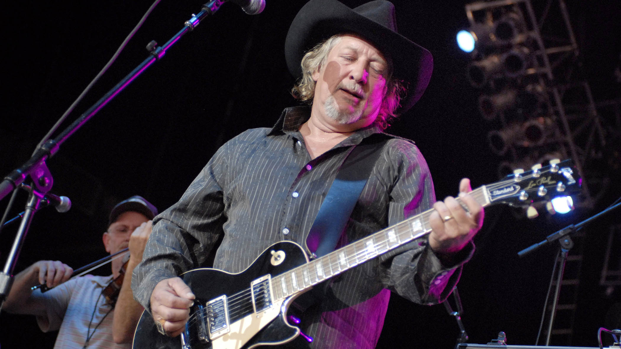 John Anderson plays his trusty Les Paul onstage at Atlanta's Country Kicks 101.5 and Eagle 106.7 Present Country Fair 2007.