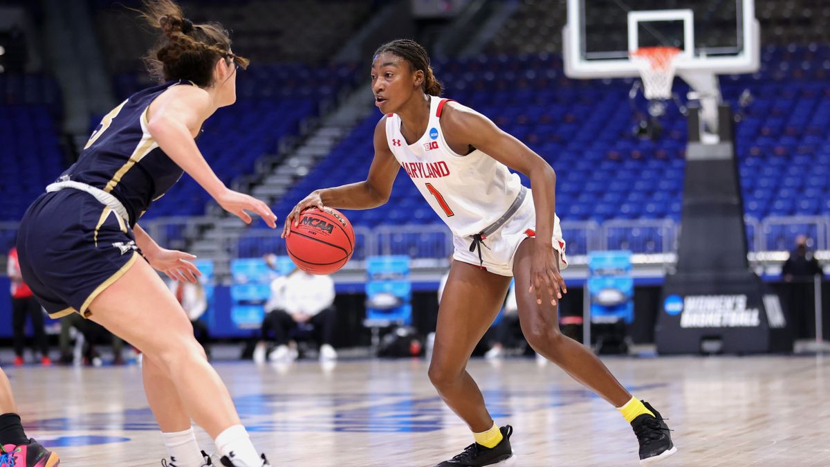 NCAA women&#039;s college basketball tournament 2021 Maryland vs Mount St Mary&#039;s