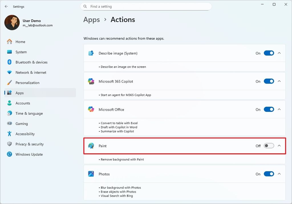File Explore disable AI actions