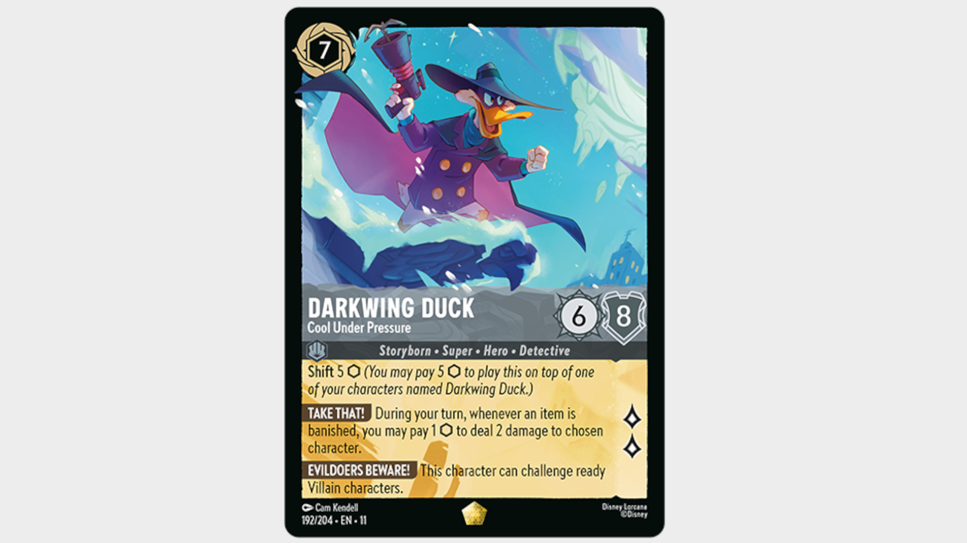 Darkwing Duck card against a plain background