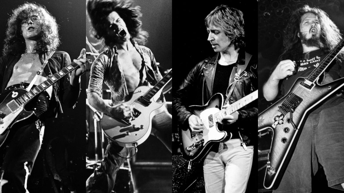 L-R: Jimmy Page, Eddie Van Halen, Andy Summers and Dimebag Darrell