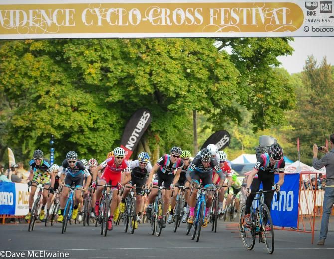 Zach McDonald (Rapha Focus) taking the hole-shot