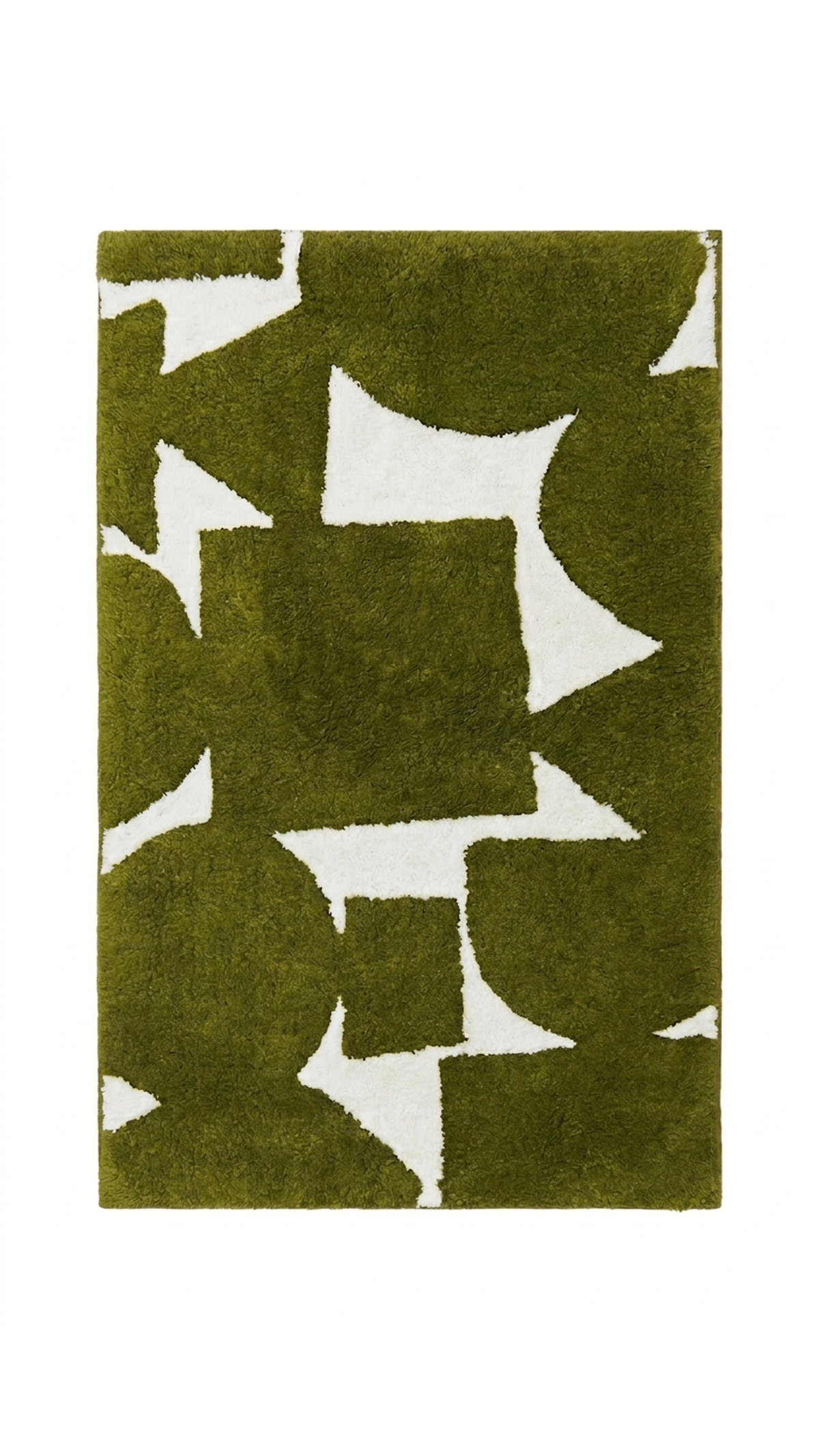 Green Abstract Shapes Cotton Bath Mat