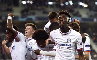 Tammy Abraham (right) helped Chelsea win away in the Champions League.