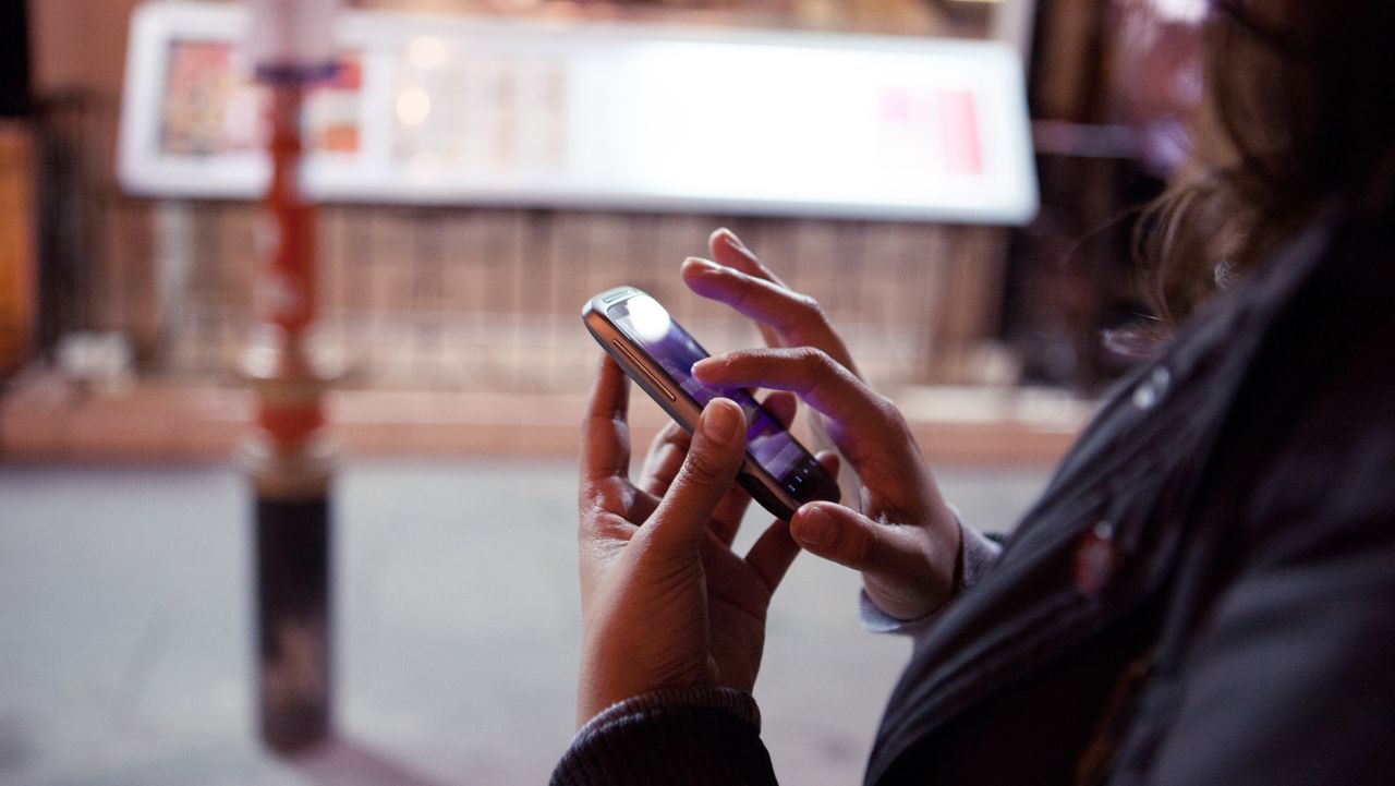 woman using phone