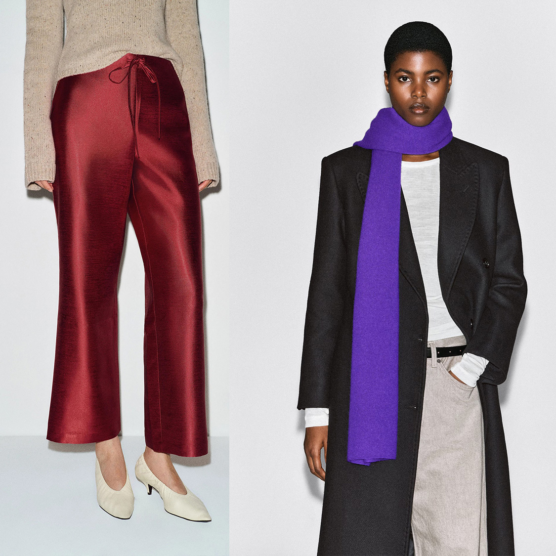 Collage of winter 2026 items from Reformation and COS