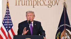 President Donald Trump speaks to introduce the new TrumpRx website in the South Court Auditorium of the White House in Washington, DC, on February 5, 2026