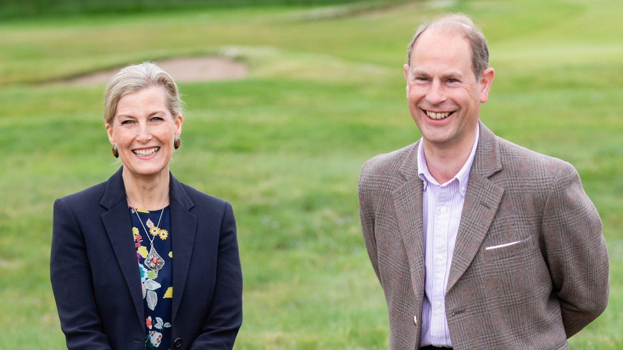 Sophie Wessex and Prince Edward visit Forfar Golf Club