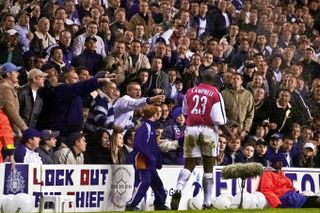 Sol Campbell is barracked by Tottenham fans on his return to White Hart Lane as an Arsenal player in 2001.