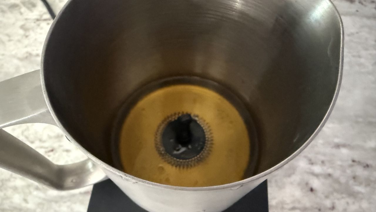 Terra Kaffe Aero making salad dressing
