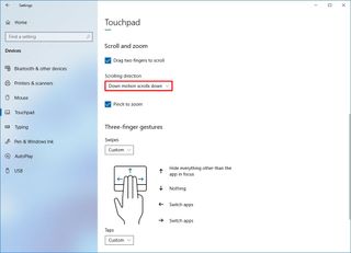 Touchpad Change Scroll Direction