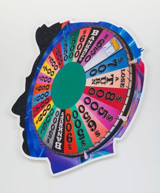 Self-Portrait (Wheel of Fortune), 2017, by Alex Israel, acrylic on bondo and fibreglass