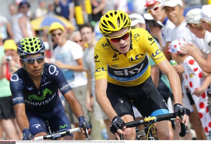 Chris Froome about to distance Nairo Quintana