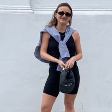 ally wearing lululemon align shorts